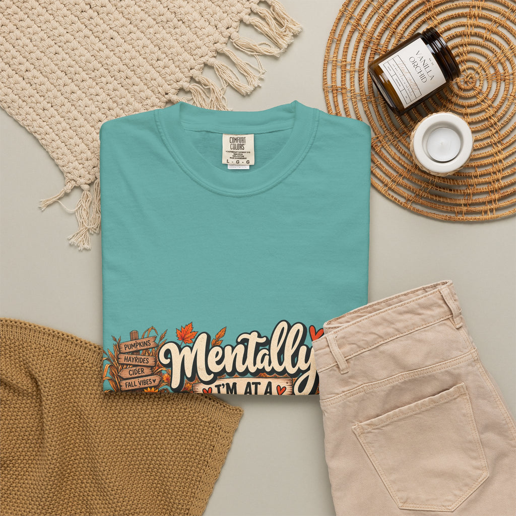 T-Shirt — "Mentally I’m at a Pumpkin Patch" Fall Graphic Tee