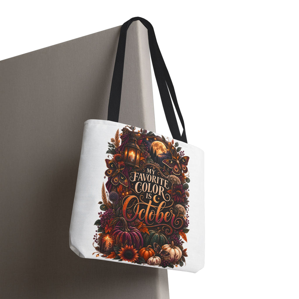 October Tote Bag - "My Favorite Color Is October" Autumn Pumpkin Market Tote
