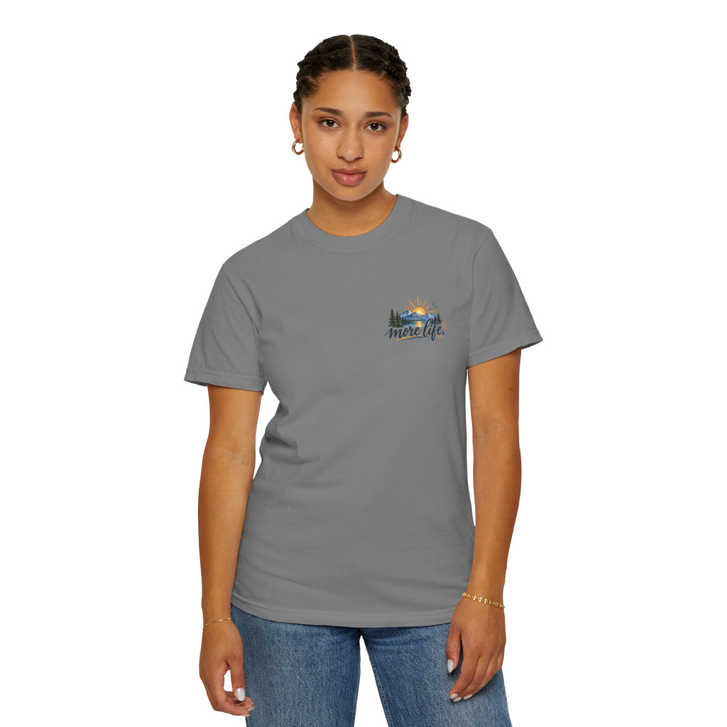 Adventure Graphic T-Shirt — "You Can't Give Your Life More Time" Scenic Tee