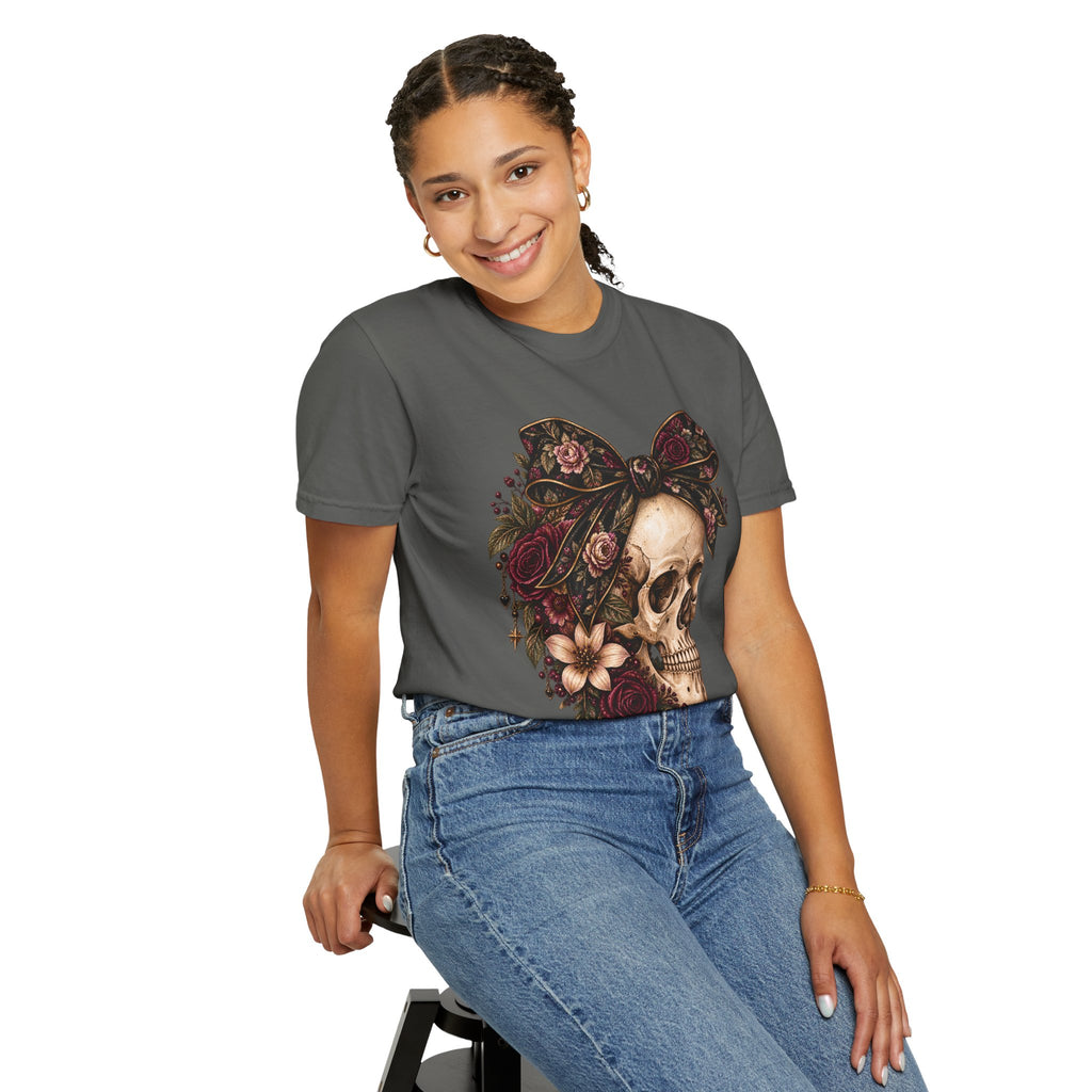Skull & Roses T-Shirt — Floral Skull Graphic Tee