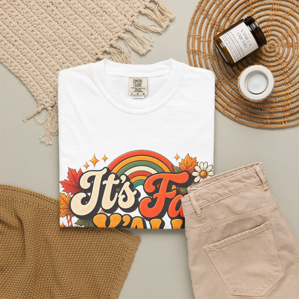 It's Fall Y'all T-Shirt — Fall Pumpkin & Cozy Coffee Graphic Tee