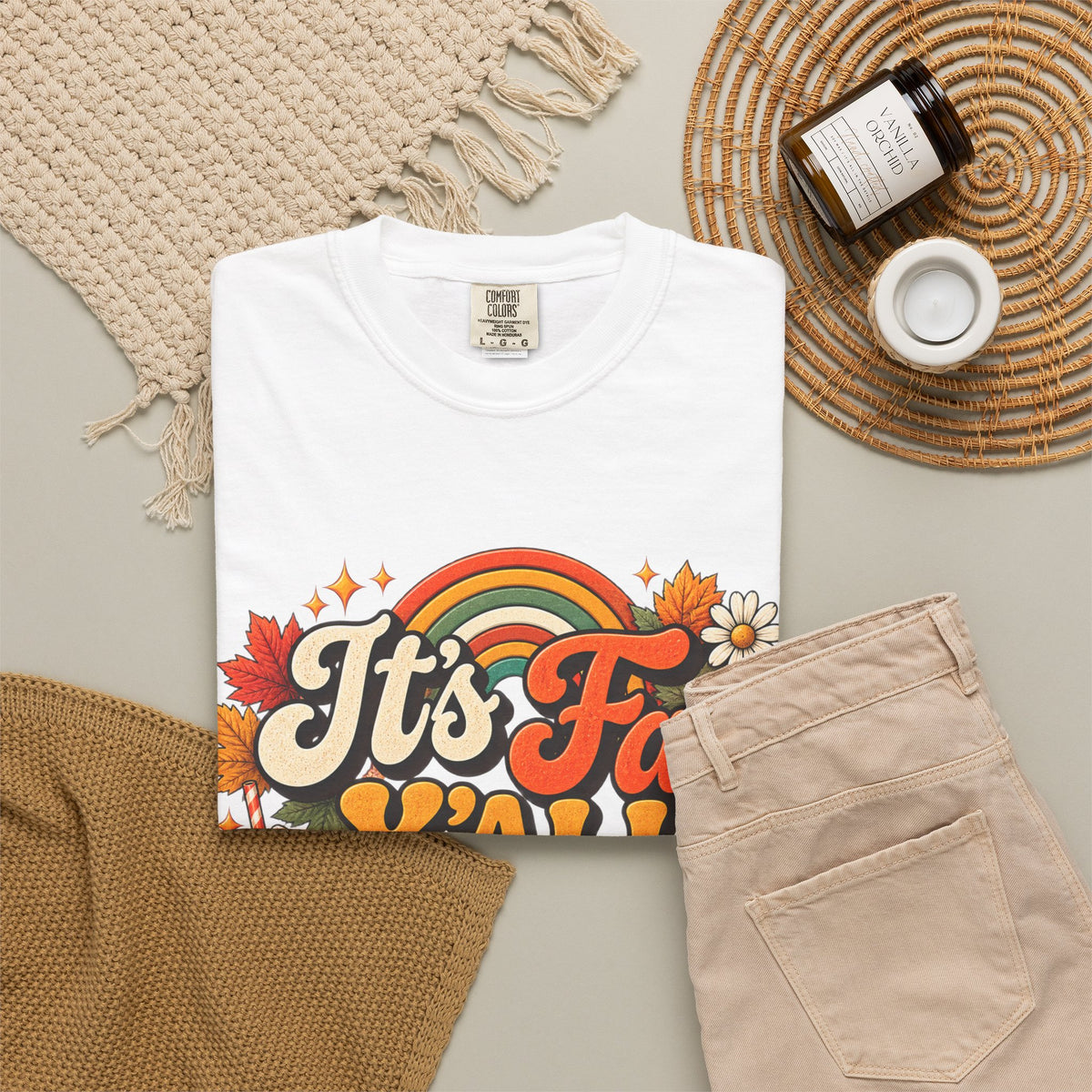 It's Fall Y'all T-Shirt — Fall Pumpkin & Cozy Coffee Graphic Tee