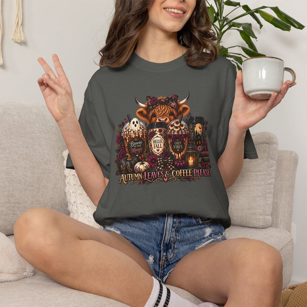 Vintage Floral Coffee Heifer T-Shirt — Heifer Coffee Graphic Tee