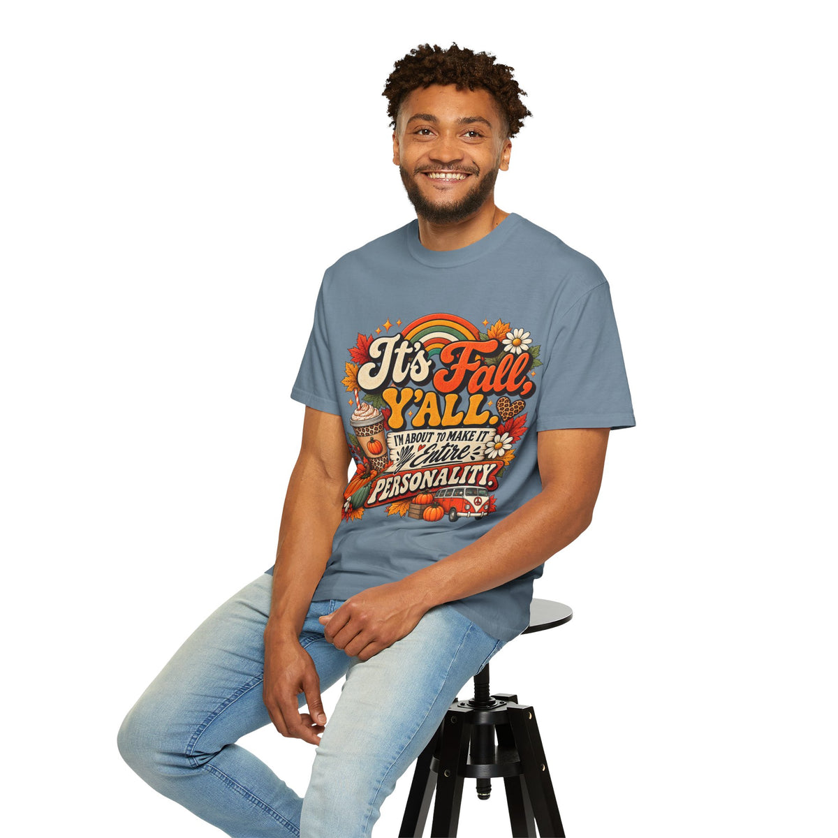 It's Fall Y'all T-Shirt — Fall Pumpkin & Cozy Coffee Graphic Tee