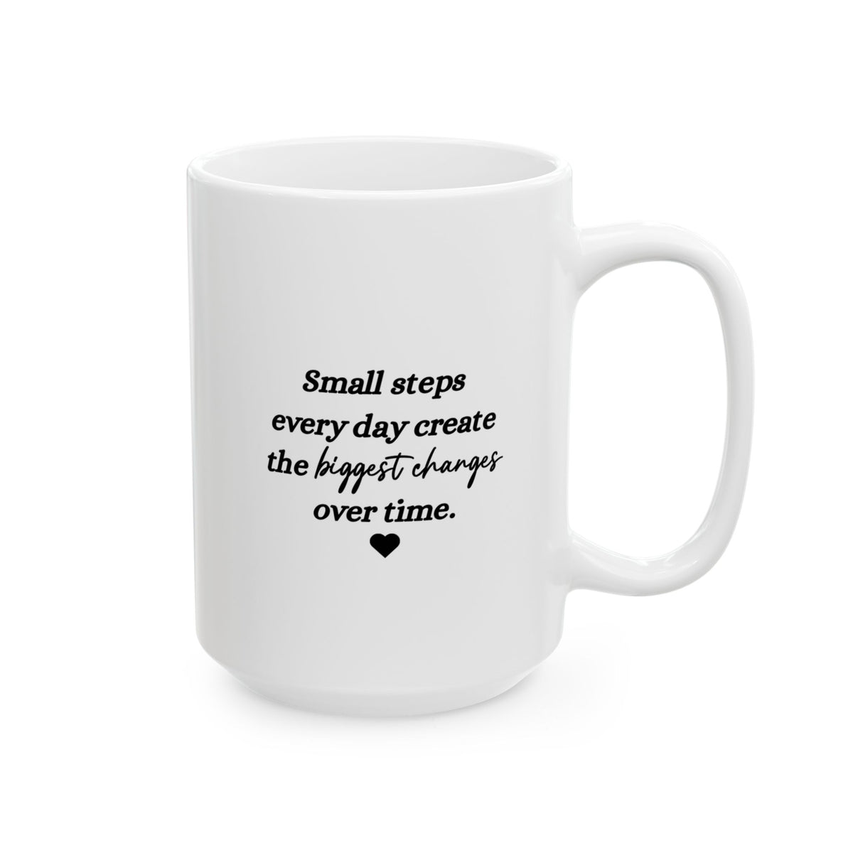 Small Steps-Inspirational Quote Ceramic Mug — Coffee Cup (15oz)
