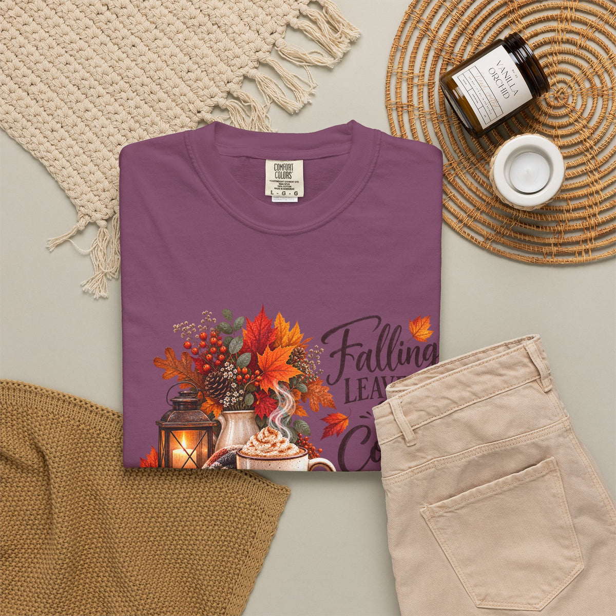 Falling Leaves & Coffee Please T-Shirt