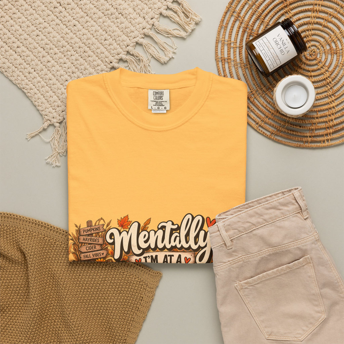 T-Shirt — "Mentally I’m at a Pumpkin Patch" Fall Graphic Tee