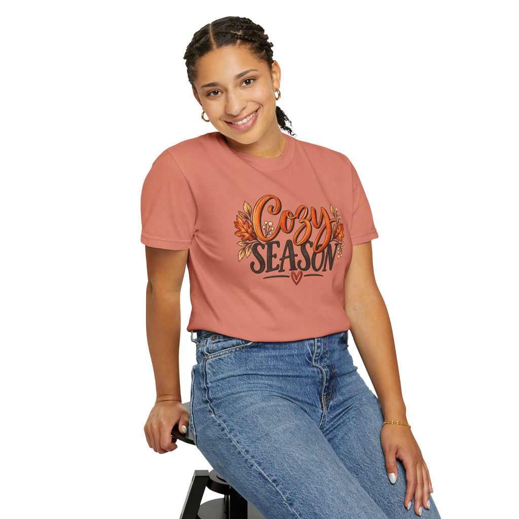 Cozy Season Tee — Autumn Leaves Fall Graphic T-Shirt