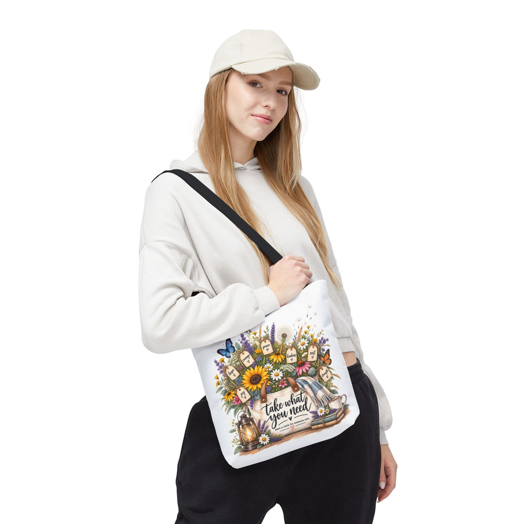 Floral 'Take What You Need' Tote Bag