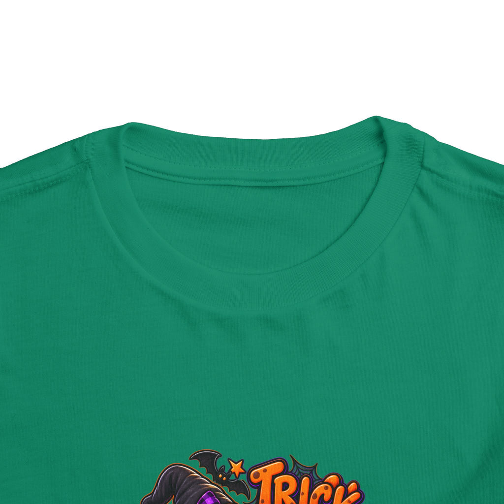 Toddler Tee — "Trick or Rawr" Halloween Dino Witch Shirt