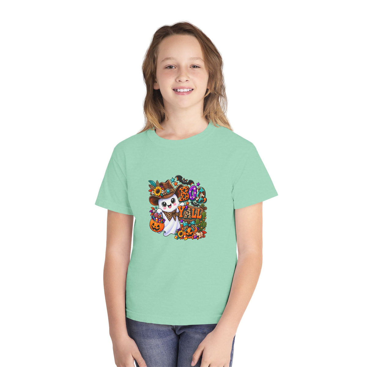 Kids' Halloween Ghost Tee — Cute Fall Pumpkin & Floral Trick-or-Treat Shirt