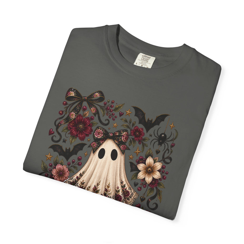 Vintage Floral Ghost T-Shirt — Cute Spooky Halloween Tee