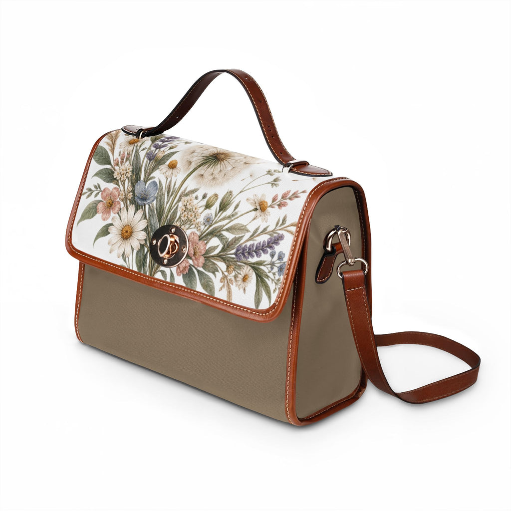 Wild Blooms Floral Waterproof Canvas Crossbody Bag