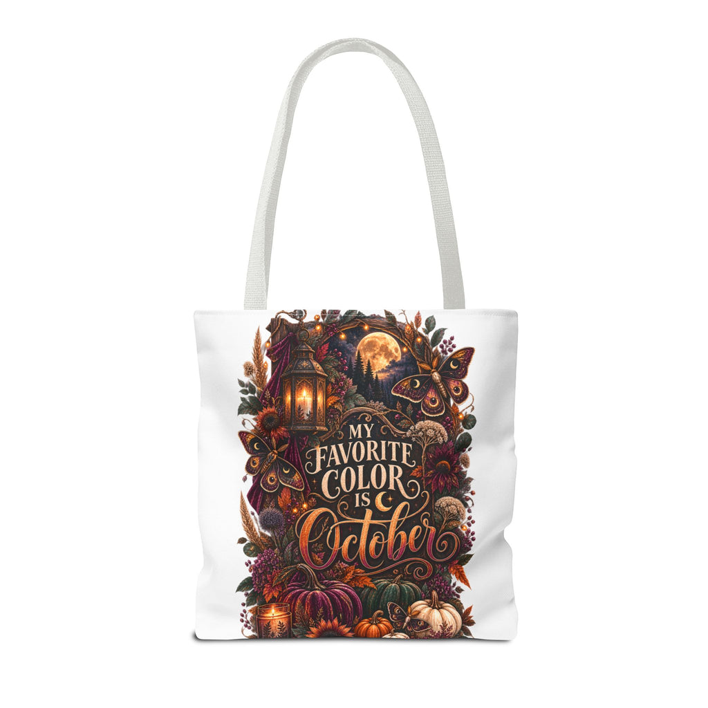 October Tote Bag - "My Favorite Color Is October" Autumn Pumpkin Market Tote