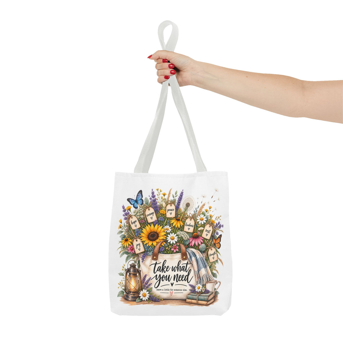 Floral 'Take What You Need' Tote Bag