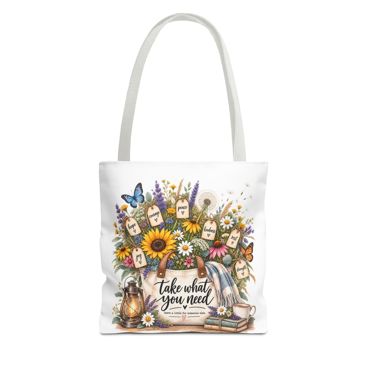 Floral 'Take What You Need' Tote Bag