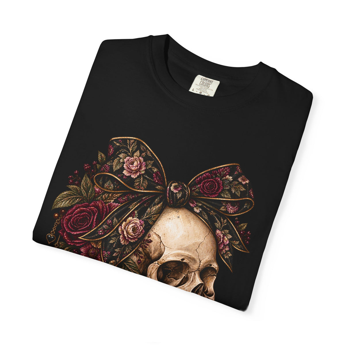 Skull & Roses T-Shirt — Floral Skull Graphic Tee
