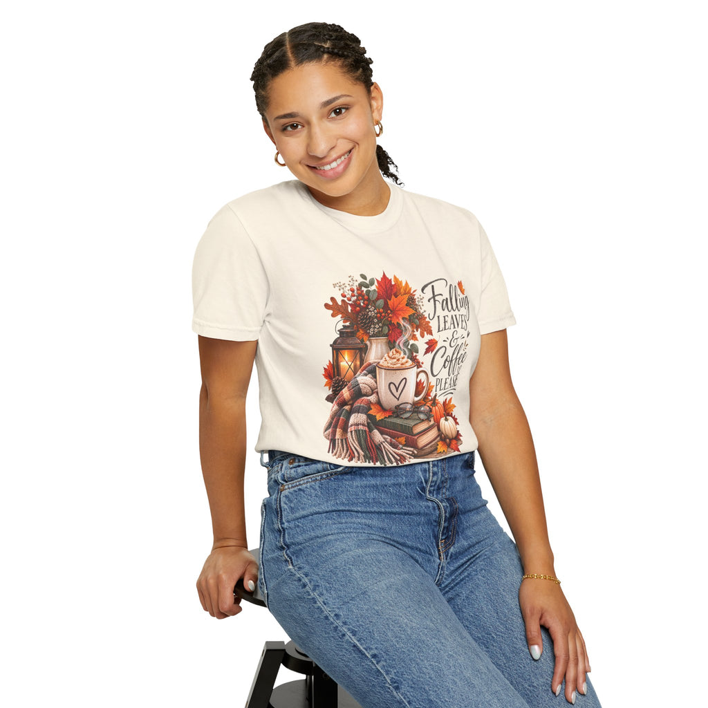 Falling Leaves & Coffee Please T-Shirt