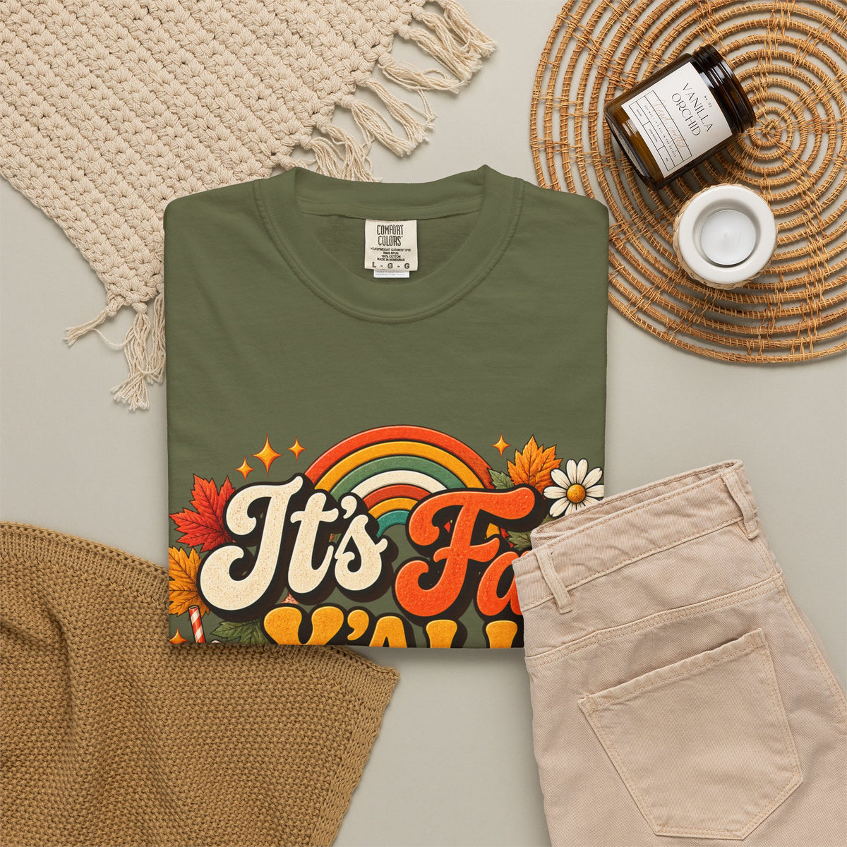 It's Fall Y'all T-Shirt — Fall Pumpkin & Cozy Coffee Graphic Tee