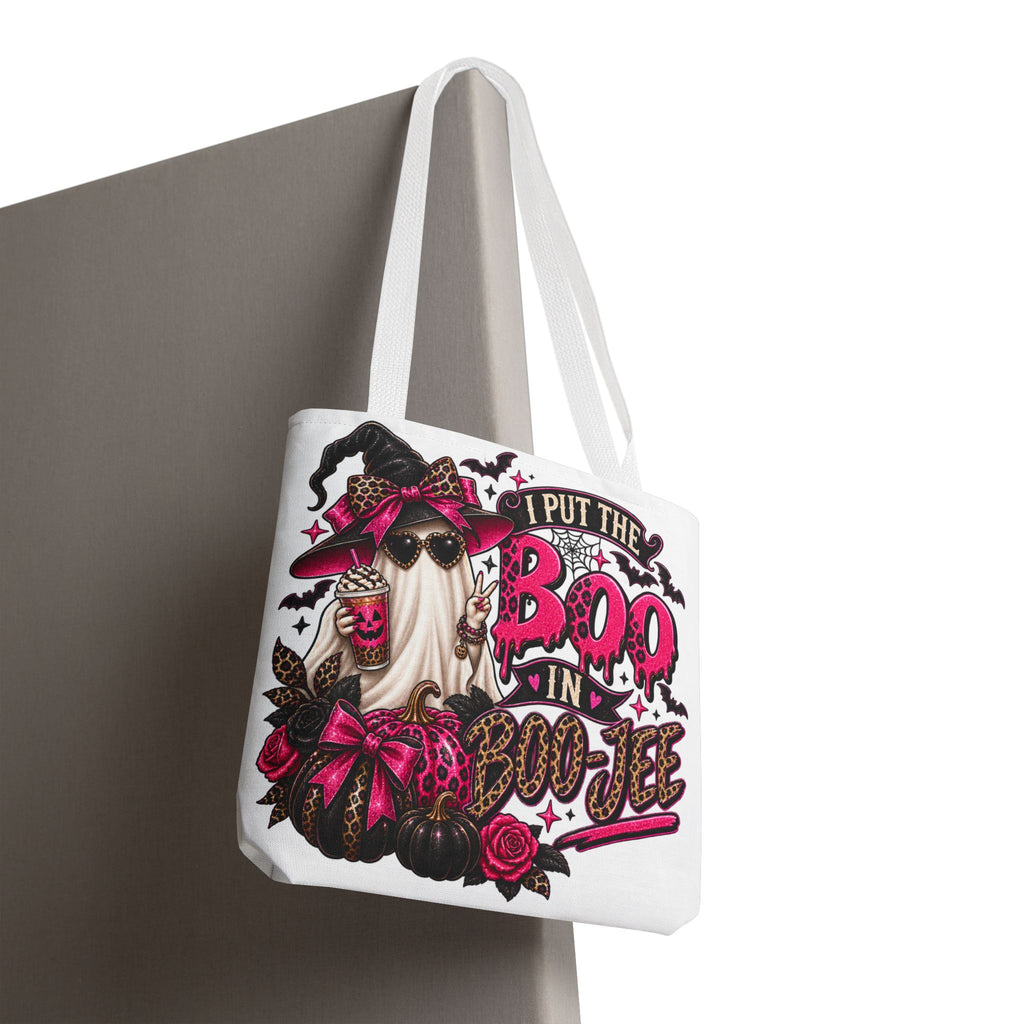 Halloween Boo-in-Boots Tote Bag – Pink Witch Gnome Trick-or-Treat Tote