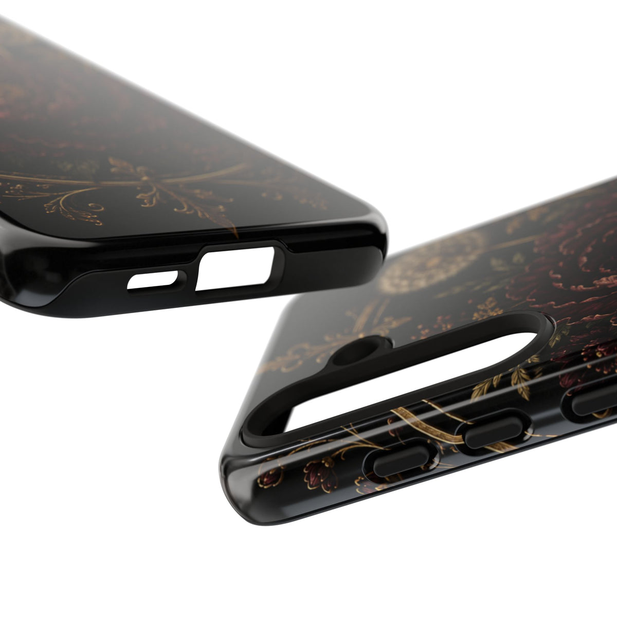 Midnight Garden Tough Case – Vintage Dark Floral Phone Case (Antique Dahlia & Dandelion)