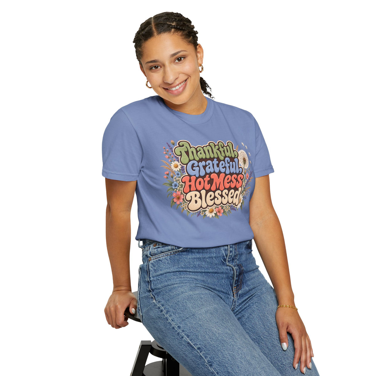 Thankful Grateful Hot Mess Blessed T-Shirt