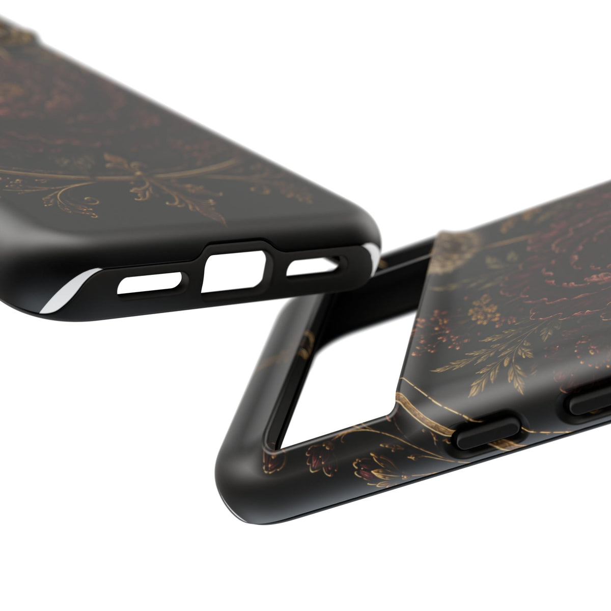 Midnight Garden Tough Case – Vintage Dark Floral Phone Case (Antique Dahlia & Dandelion)