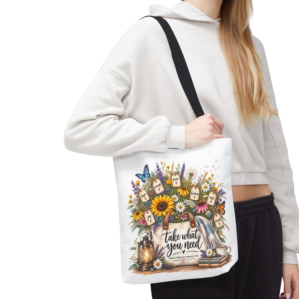 Floral 'Take What You Need' Tote Bag