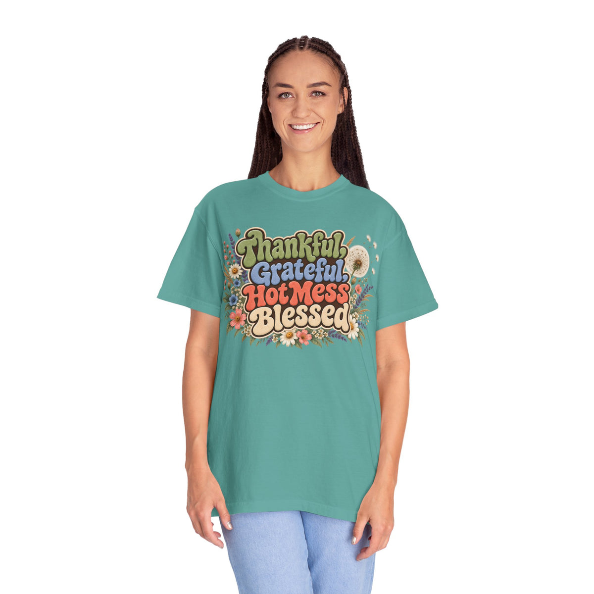 Thankful Grateful Hot Mess Blessed T-Shirt