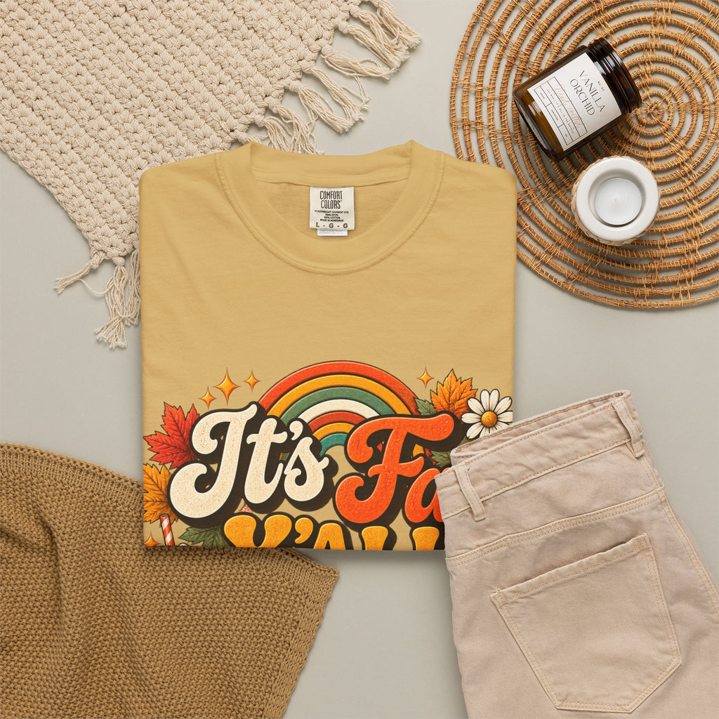 It's Fall Y'all T-Shirt — Fall Pumpkin & Cozy Coffee Graphic Tee