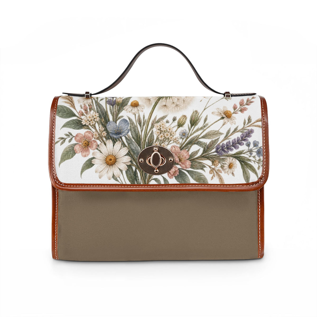 Wild Blooms Floral Waterproof Canvas Crossbody Bag