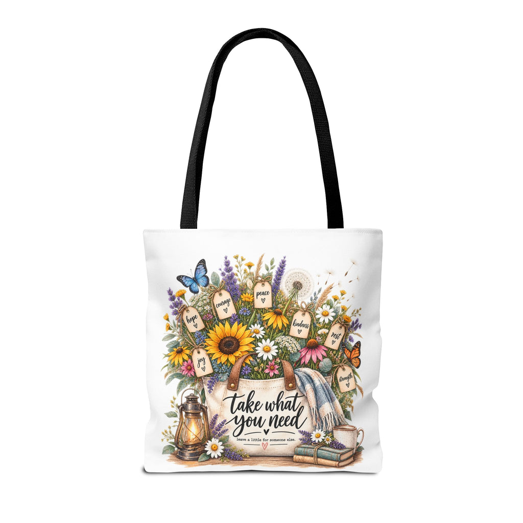 Floral 'Take What You Need' Tote Bag