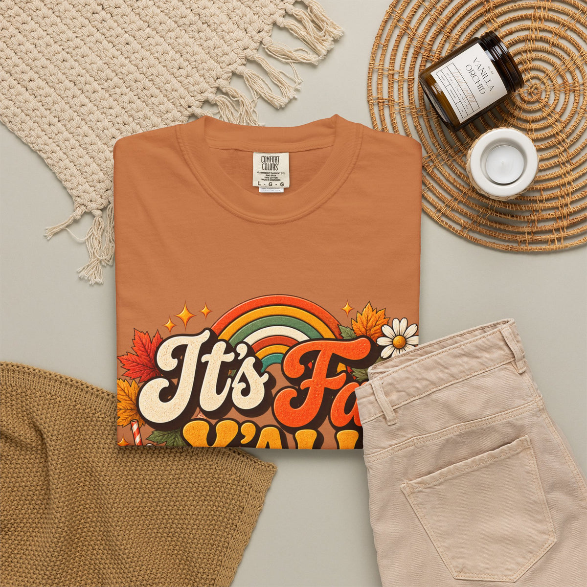 It's Fall Y'all T-Shirt — Fall Pumpkin & Cozy Coffee Graphic Tee