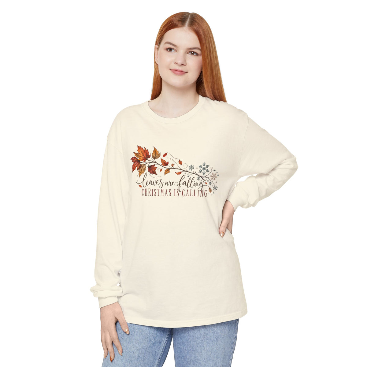 Leaves Are Falling Christmas Is Calling Long Sleeve T-Shirt