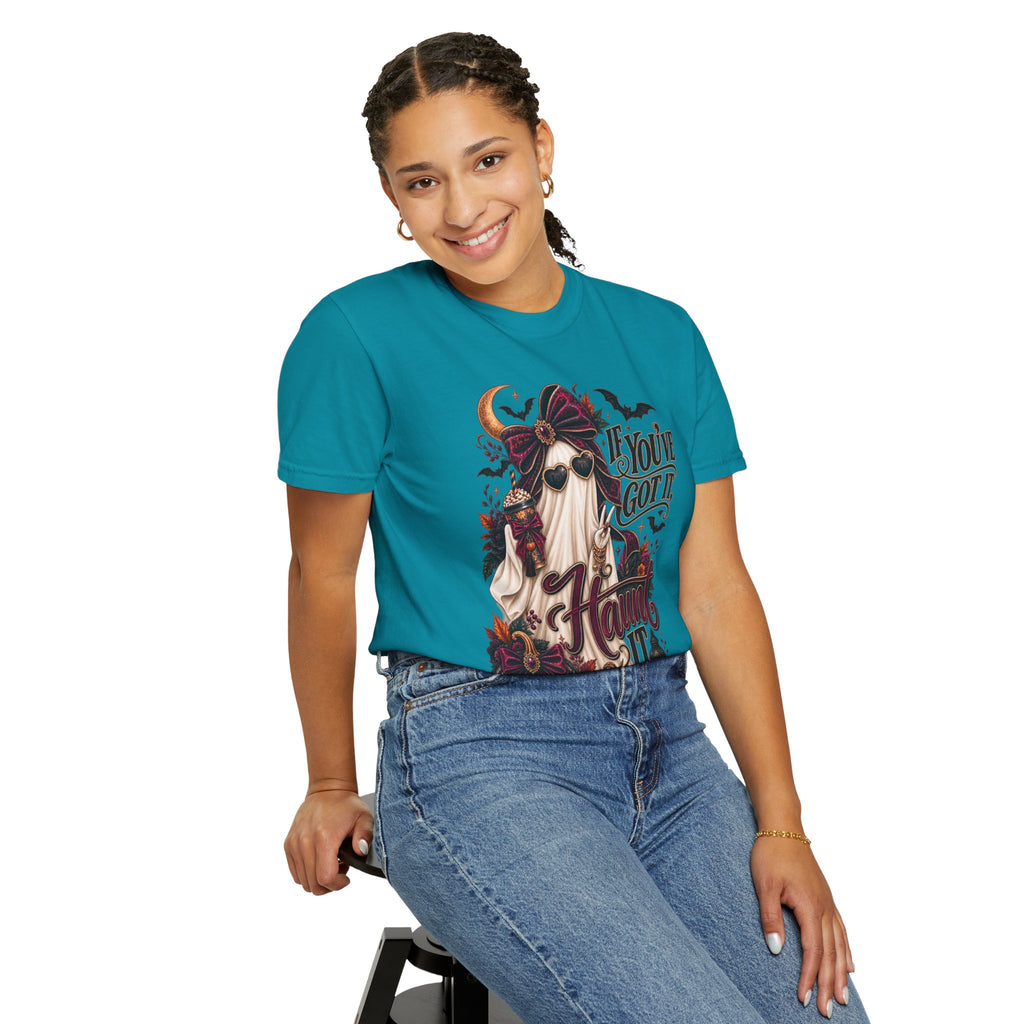 Halloween Ghost T-Shirt – "If You’ve Got It, Haunt It" Spooky Graphic Tee