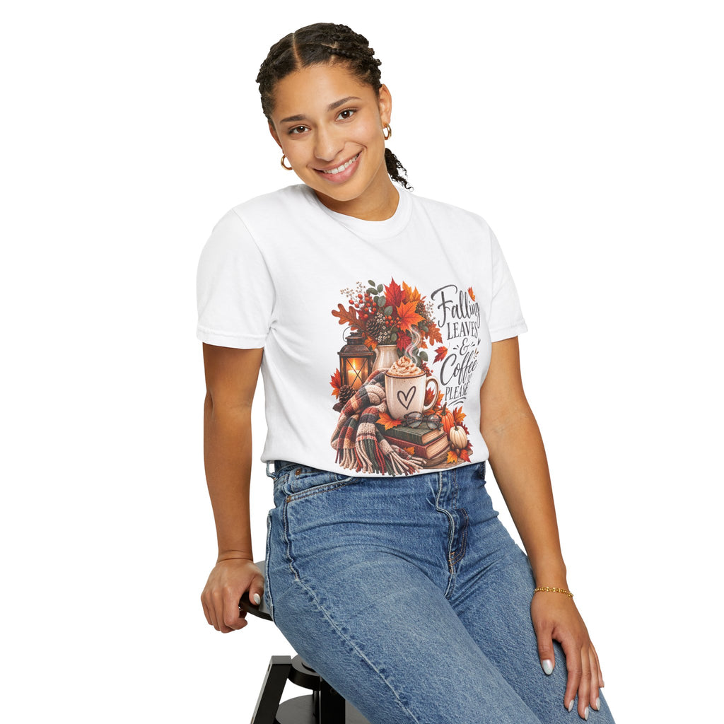 Falling Leaves & Coffee Please T-Shirt