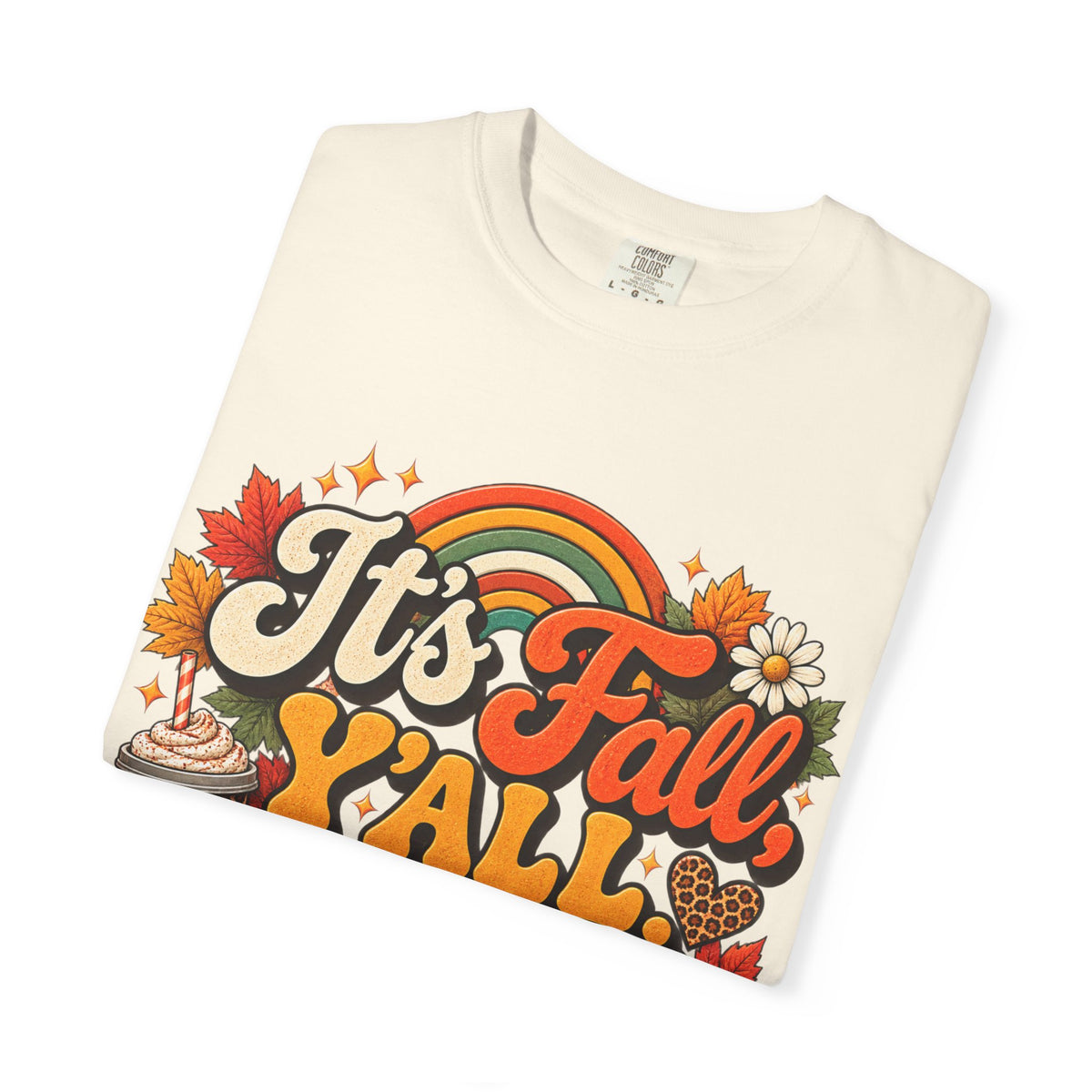 It's Fall Y'all T-Shirt — Fall Pumpkin & Cozy Coffee Graphic Tee