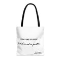 Coffee Lover Tote Bag – "I Could Give Up Coffee But I'm Not a Quitter" Canvas Tote
