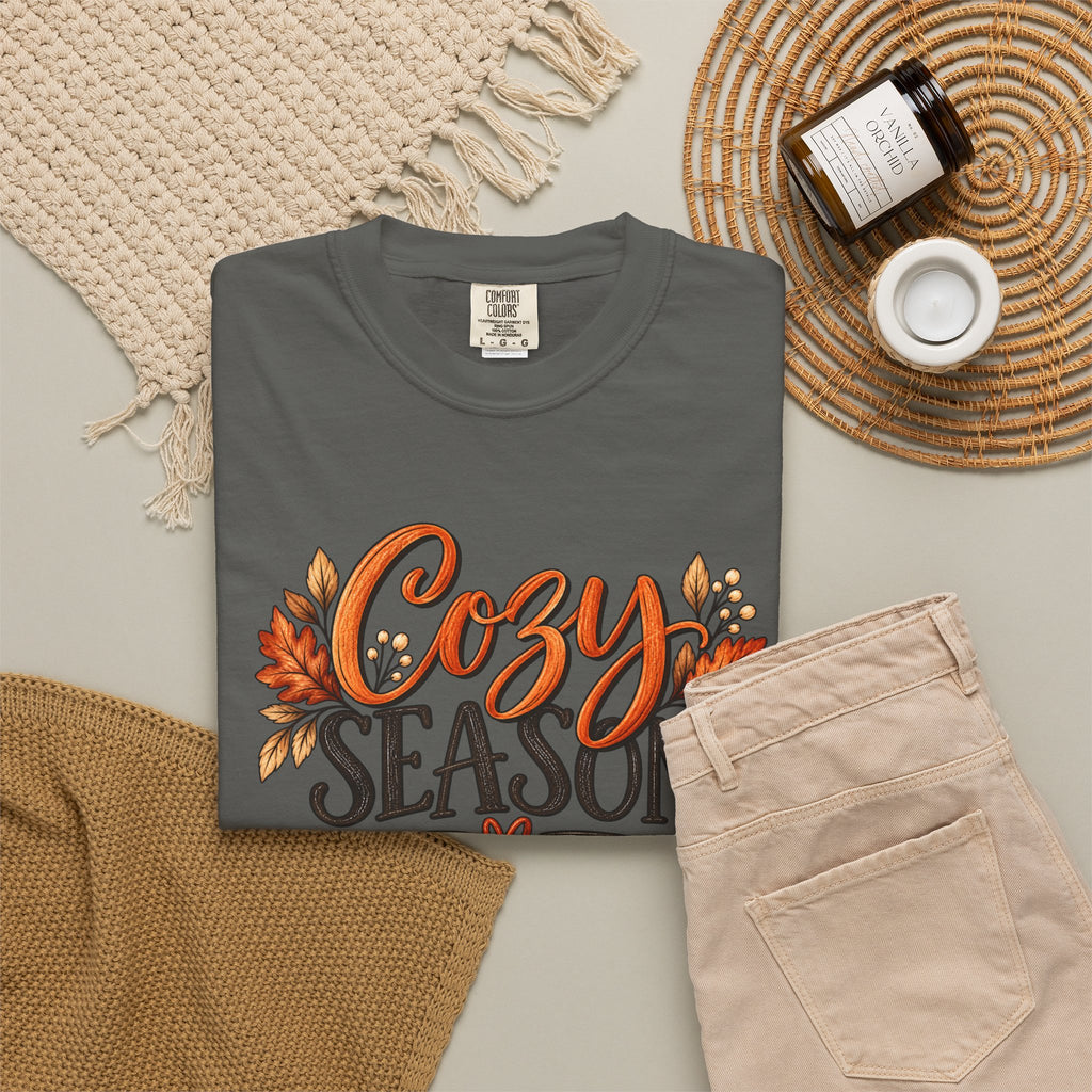 Cozy Season Tee — Autumn Leaves Fall Graphic T-Shirt
