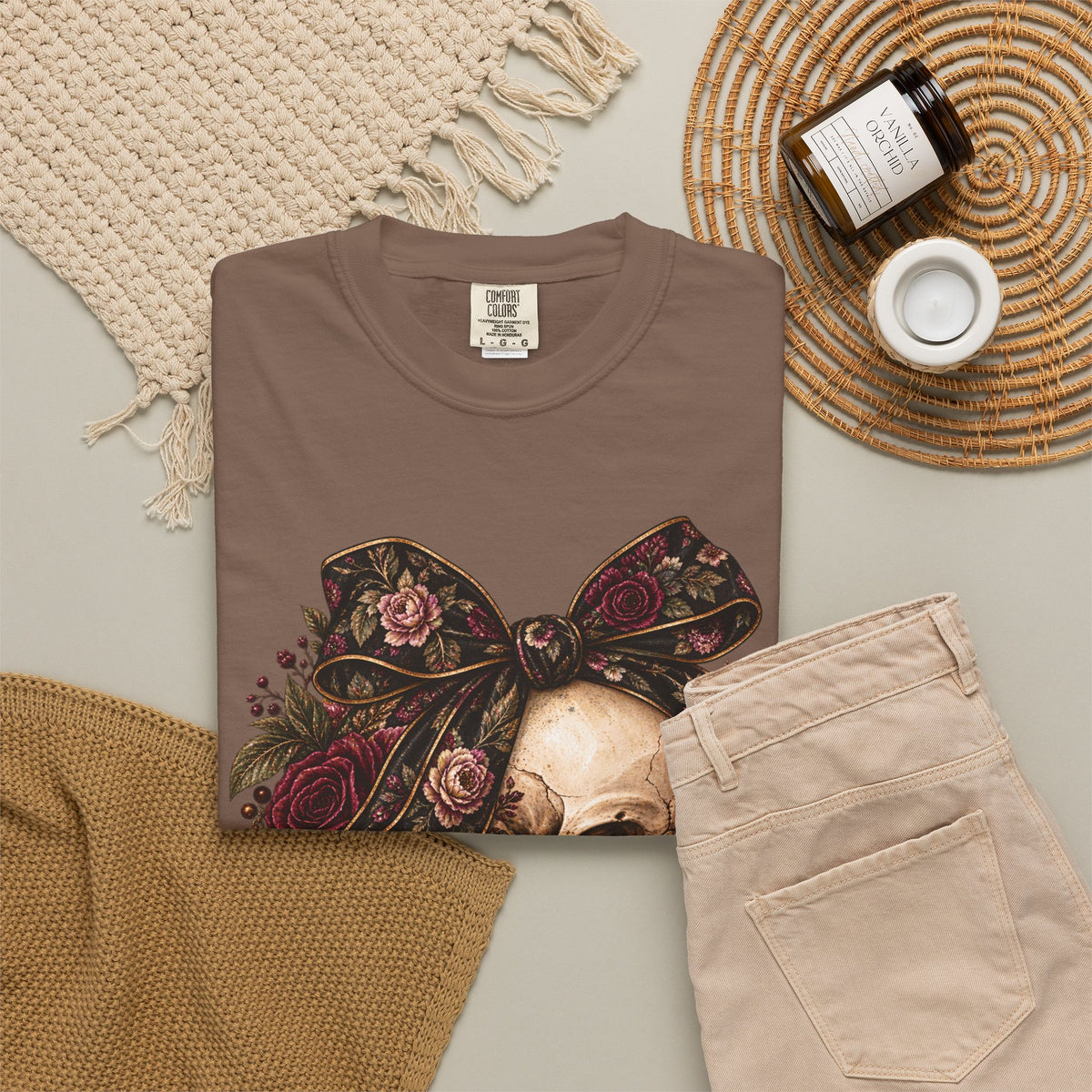 Skull & Roses T-Shirt — Floral Skull Graphic Tee