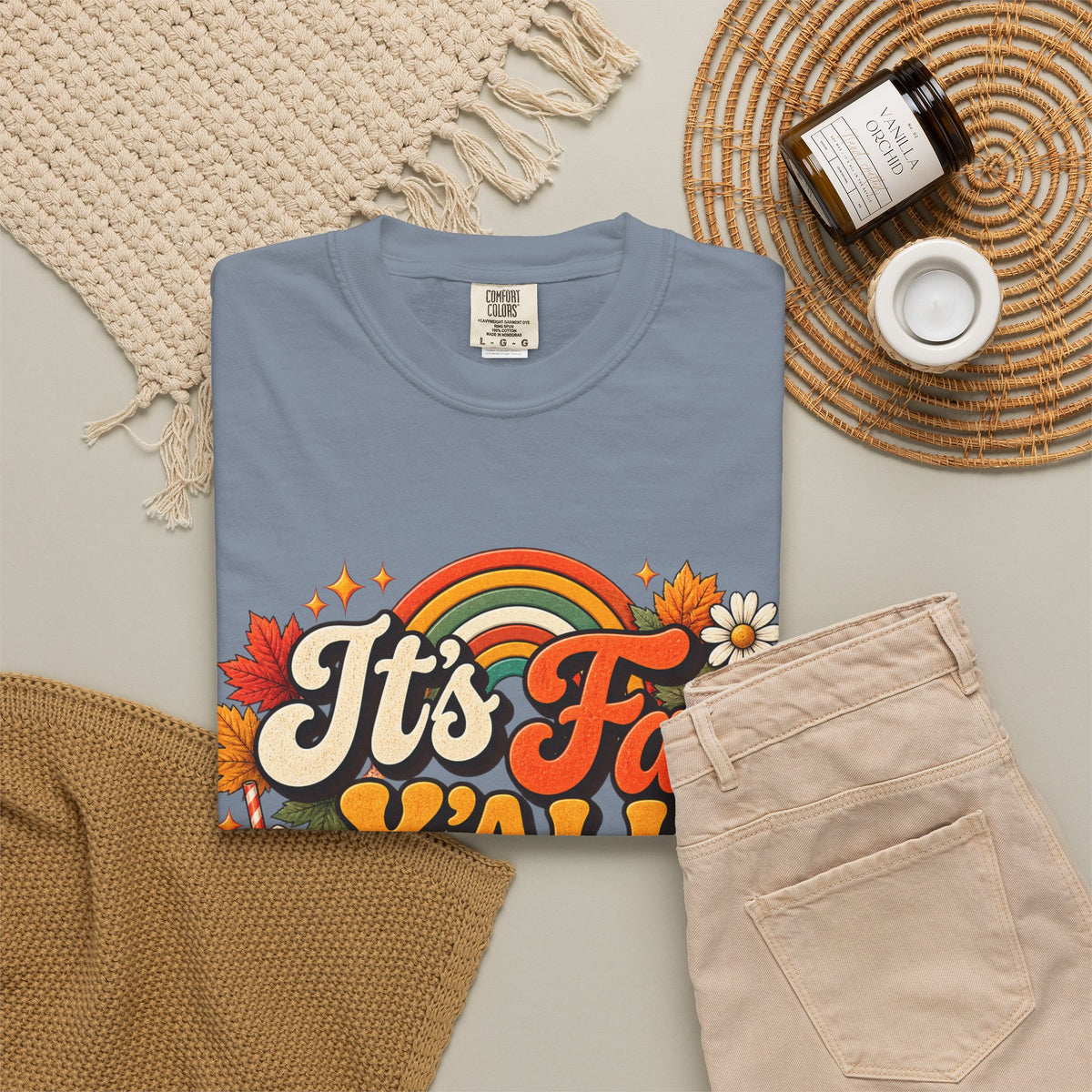 It's Fall Y'all T-Shirt — Fall Pumpkin & Cozy Coffee Graphic Tee