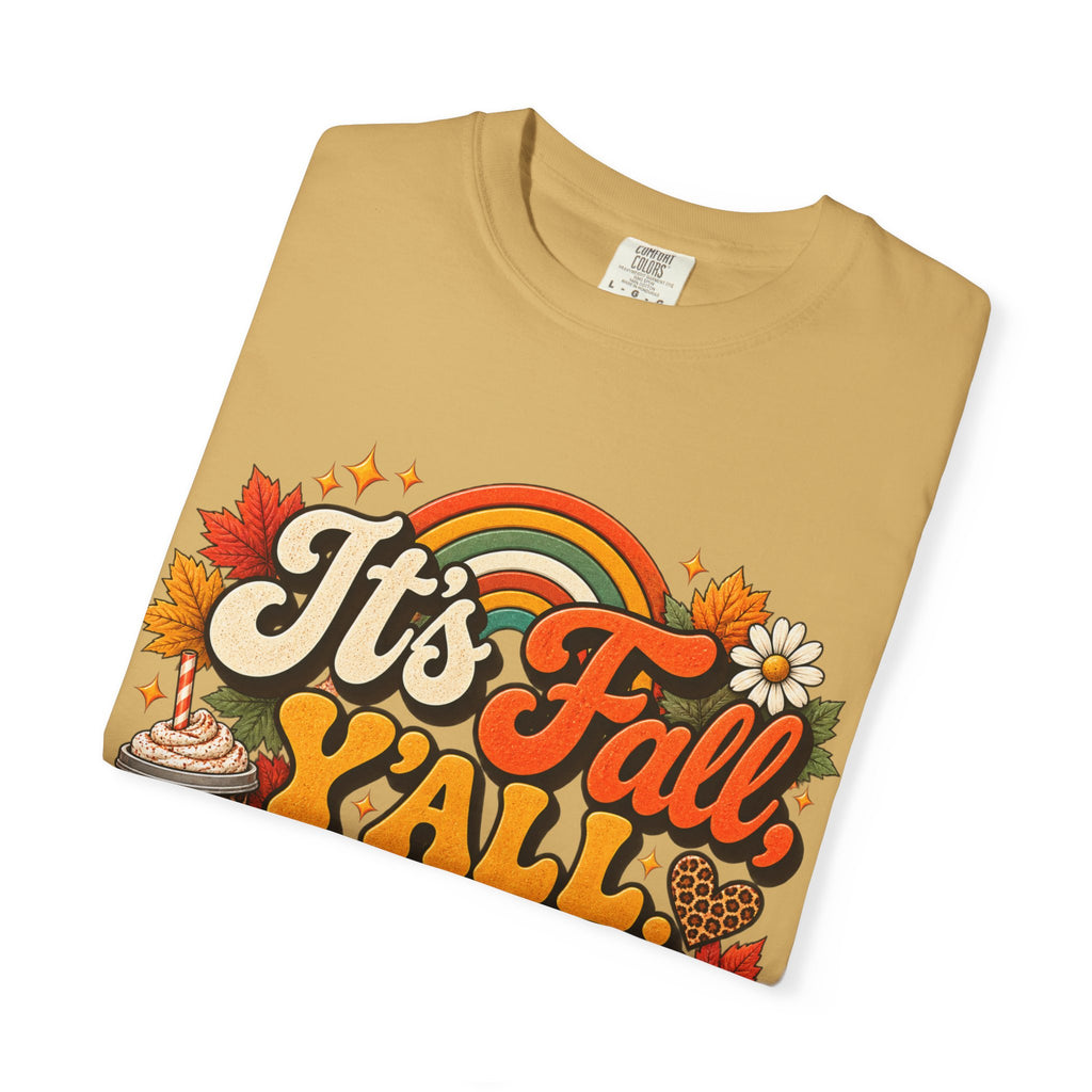 It's Fall Y'all T-Shirt — Fall Pumpkin & Cozy Coffee Graphic Tee