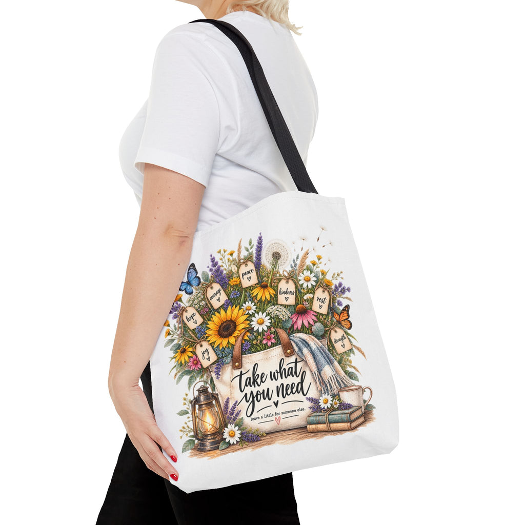 Floral 'Take What You Need' Tote Bag