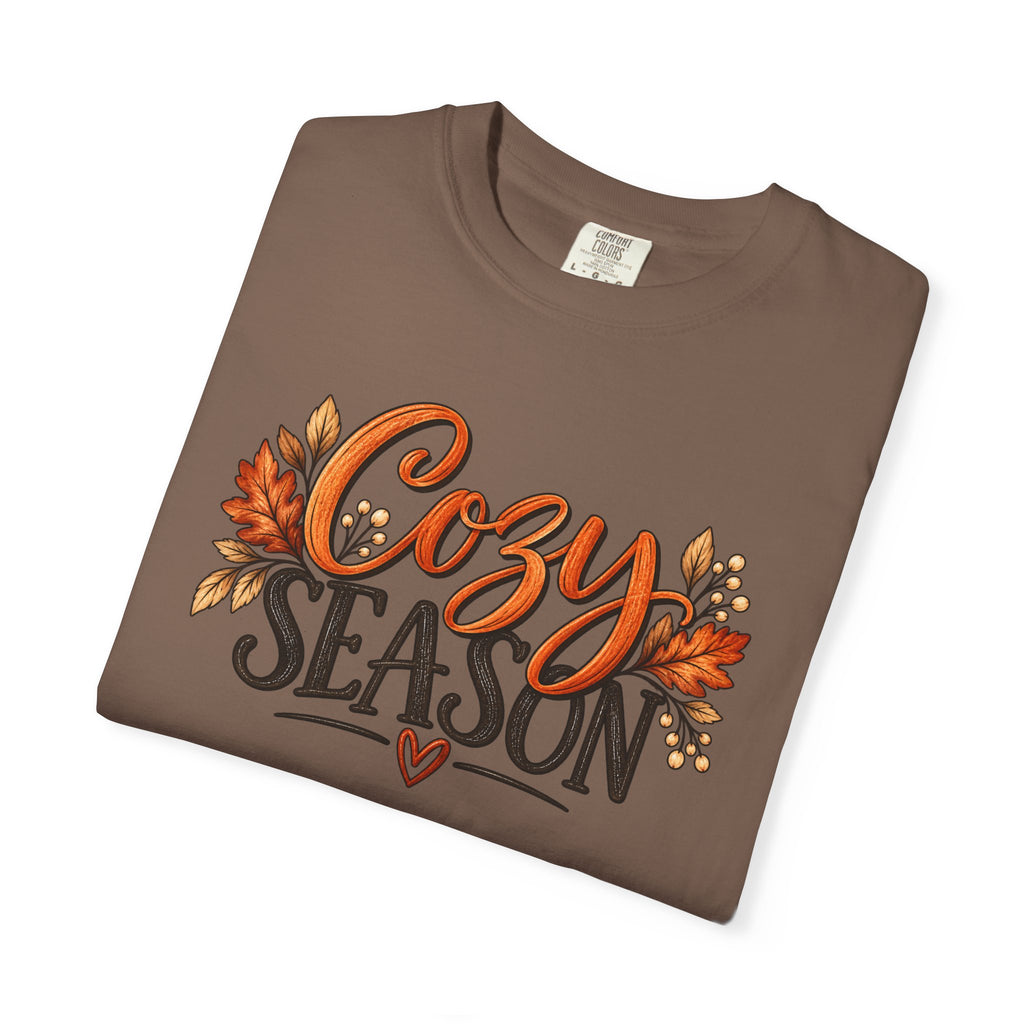 Cozy Season Tee — Autumn Leaves Fall Graphic T-Shirt